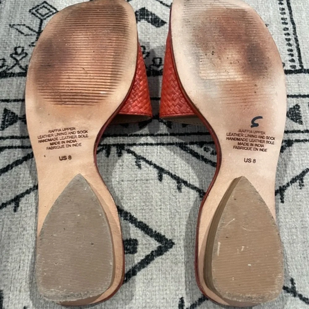 Jeffrey Cambell Leather and Raffia Slip on Sandals US 8 - Picture 5 of 8